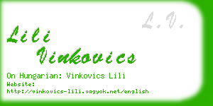 lili vinkovics business card